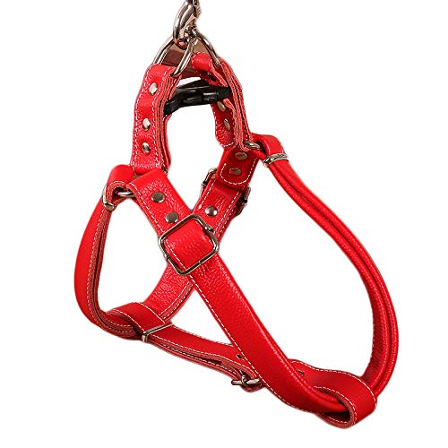 feiling Dog Harness Anti Pull Soft Leather Harness Adjustable Chest Harness Norwegian Escape Proof Pet Harness Soft for Small Medium Large Dogs (S - Image 4