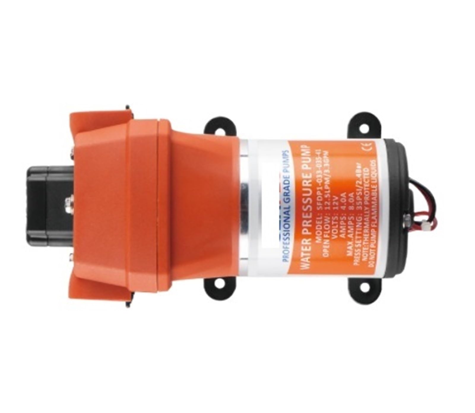 CUDTAPI Automatic Marine Water Diaphragm Pump 12V Self Priming Electric Yacht Boat RV Caravan High Pressure(12.5LPM,Onecolor)
