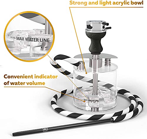 Shisha Set Klein M. ROSENFELD - Mini Shisha To Go mit Tasche & Premium Shisha Zubehör [Shisha Kopf Set mit HMD Smokebox… – Bild 4