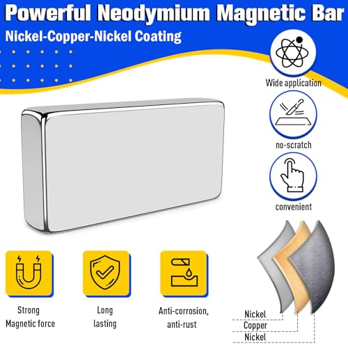 Image of FINDMAG Small Neodymium Magnets, 200 Pack 10x5x2mm, Rectangular Bars | Compact rare earth magnets with a low-profile bar shape; for craft models, office boards, fridge displays and DIY layouts