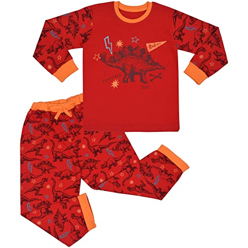Pijamas niños de dinosaurio con tejido suave transpirable en conjunto de salón 2 piezas