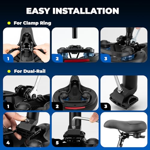 ROCKBROS Fahrradsattel Bequem Gelsattel Herren Damen Ergonomischer Breiter Fahrradsitz Weich Memory...