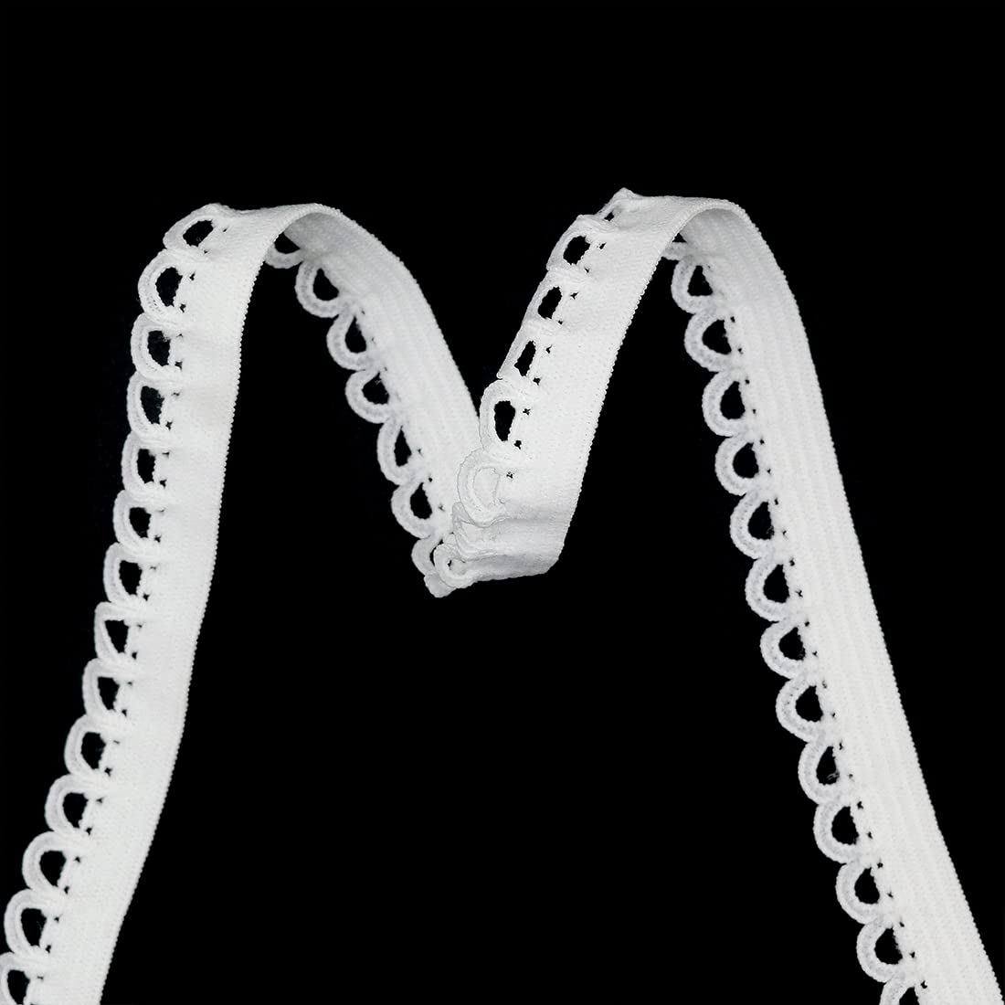 2 5 10 Yard 3/8 10mm Picot Loop Frilly Lace Trim Elastische Spandex Band Hoofdband Ondergoed Lingerie DIY Naaien Craft-Navy-10 Yards