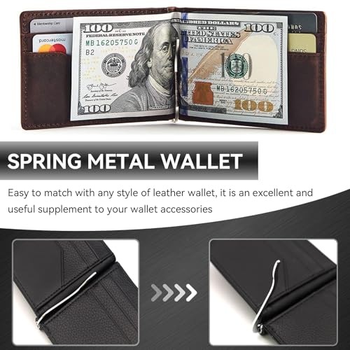Wallet Money Clip, 10Pcs Spring Loaded Money Clip Money Spring Clip Tool Wallet Spring Clip Insert Bar Replacement for Wallet Purse2