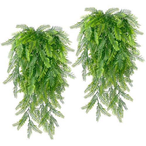 8Pcs Plante Artificielle Tombante Fougère Artificielle Plantes Artificielles Suspendues Fausse Plante Verte Tombante Suspendue Fougère Plante Artificielle...