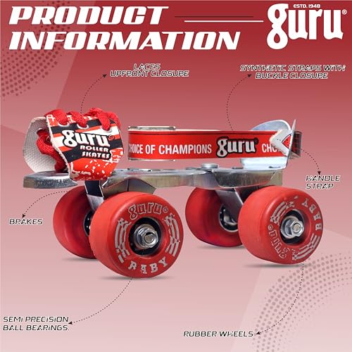 Image of GURU Baby Roller Skates for Kids, Adjustable Quad Skates in Blue