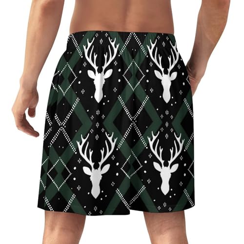 Christmas Deer Men's Pajama Shorts Lightweight Sleep Shorts Lounge Shorts Soft Pj Bottoms Sleepwear3