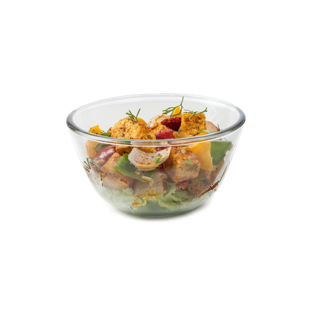 SIGNORA WARE Borosilicate Glass Mixing Bowl 500 ml | Dishwasher, Microwave & Oven Safe | Used for Mixing&Storing,Best for Reheating&Serving | No fear of shattering | High Heat Acceptance | Clear