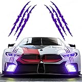 iwannachange 2pcs Monster Claw Marks Headlight Car Sticker Stripes Scratch Decal Vinyl for Sports Cars SUV Pickup Truck Window Motorcycles ect (Purple)