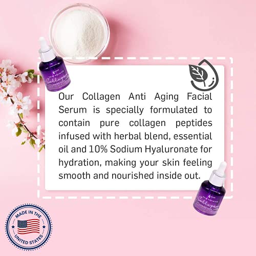 Zone - 365 Collagen Serum For Face With Hyaluronic Acid And Herbal Ingredients To Heal, Plump, And Reduces Wrinkles - 1 Fl Oz #TOP2