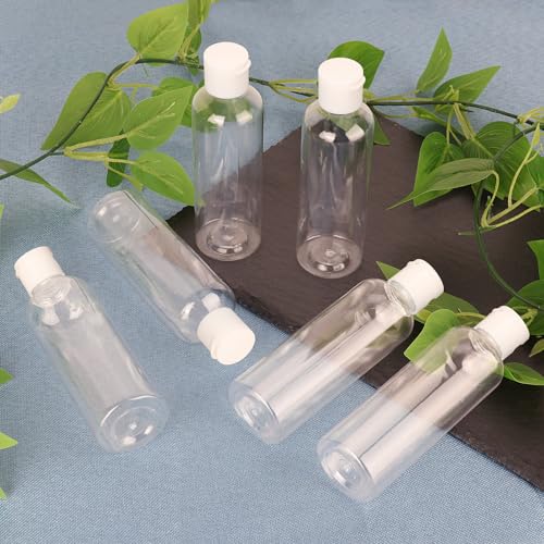 80 Pack 4 oz Plastic Bottles with White Top Caps, Clear Empty Bottles, Cosmetic Containers for Lotion and Shampoo, Travel-Friendly Bottles, BPA-Free for Liquids and Personal Care4