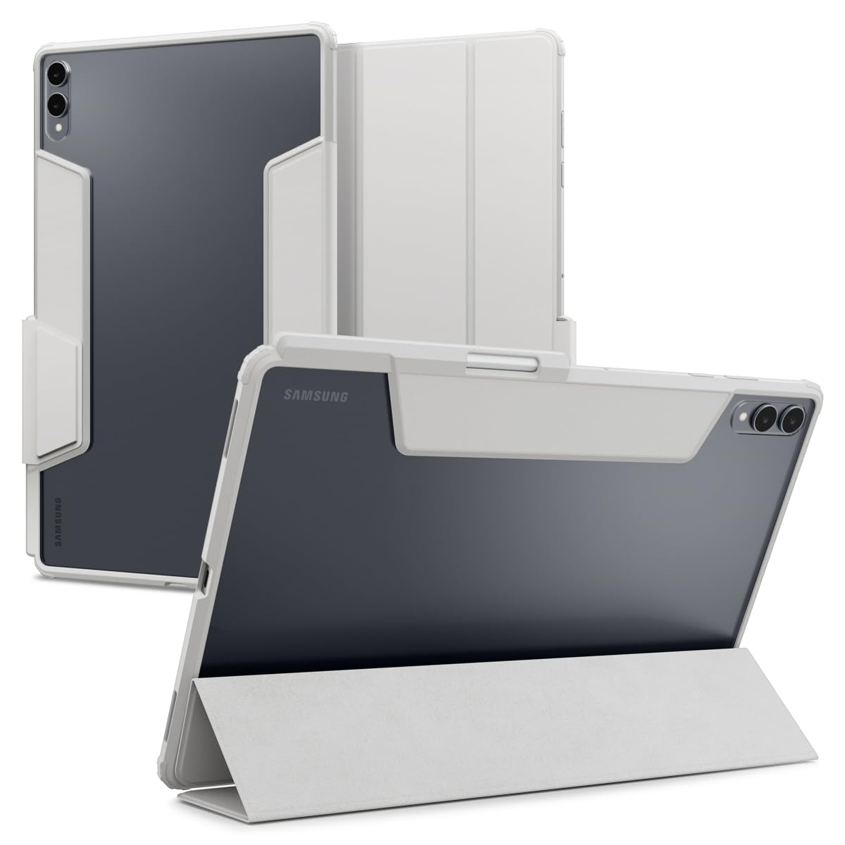 Spigen for Galaxy Tab S12 Ultra / S11 Ultra Case (2026/2025), Ultra Hybrid Pro Protective Tri-Fold Cover with Transparent Back and S Pen Holder, 14.6 inch, Gray