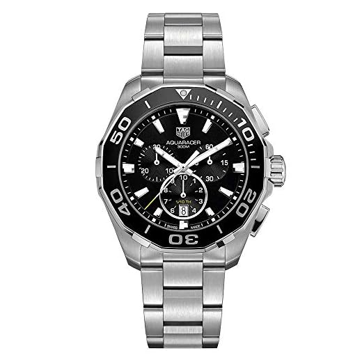 TAG Heuer Aquaracer 43 mm stålarmband och fodral kvarts svart urtavla analog klocka CAY111A.BA0927