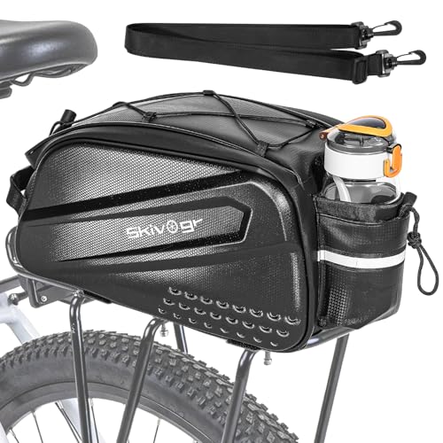 Skivogr Fahrradtaschen für Gepäckträger 12L Gepäckträgertasche mit Reflektoren Satteltaschen für Fahrrad mit Tragegriff und Schultergurt Fahrrad Tasche Wasserflaschentasche
