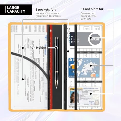 Organizador de documentos para auto piel miniatura 3