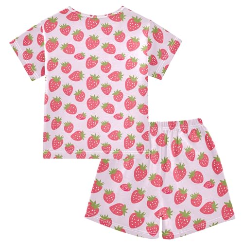 Strawberry Fruit Pajama Set Pajamas Sleepwear Nightwear Loungewear Clothes Set B04037202
