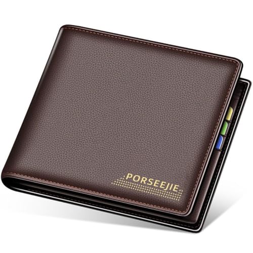 Short Male Wallet PU Portable Coin Purse Classic Card Holder(coffee)