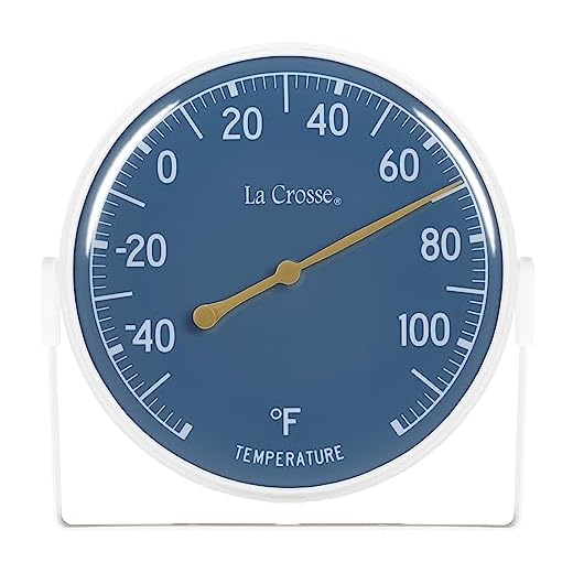 La Crosse 104-1512BL-TBP 5 inch Blue Dial Bracket Thermometer