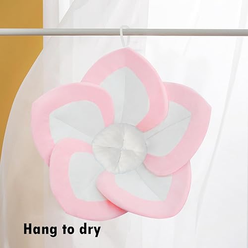 Miniatura 5 de Baño para bebé, tapete de baño de flores para bañera y fregadero (blanco y rosa)