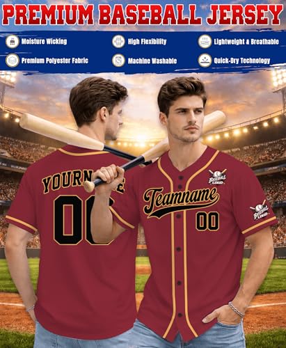 Custom Baseball Jersey for Men Women Boys Girls Youth Kids, Custom Jersey Baseball Printed Team Name Number Logo miniatura 4