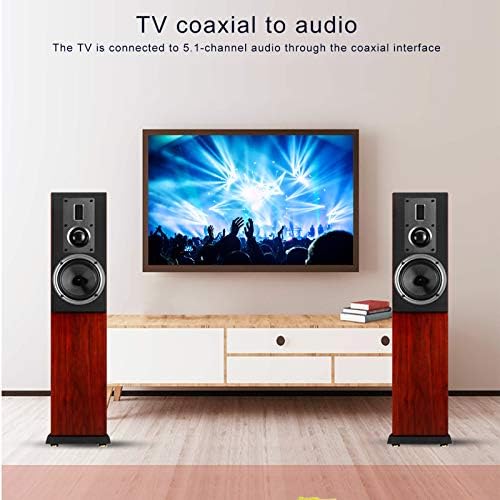 Digital Audio Decoder,DTS/AC3/6CH LPCM To 5.1 Analog Output 2.1 Audio Converter Fiber Coaxial Decoder,USB Port Digital Audio Sound Decoder Converter(UK)