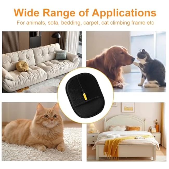 DreamCatching 2PCS Pet Hair Removal Gloves for Cats & Dogs, Reusable Electrostatic Pet Hair Remover Gloves for Couch, Carpet, Furniture, Car, Bedding, Easy Cleaning & Grooming Tool-tNsPnMFI