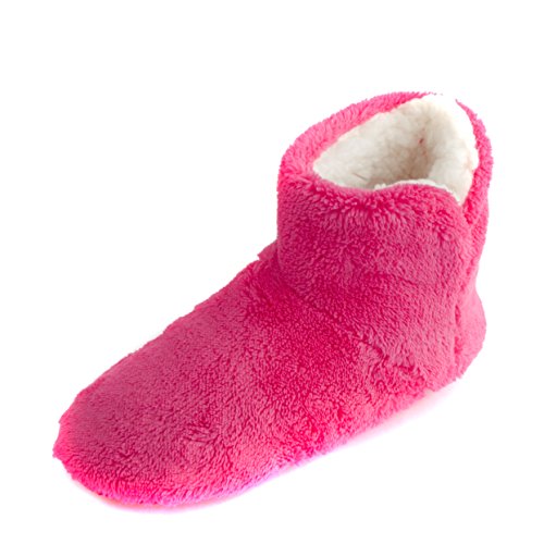 Leisureland Women's Fleece Lined Solid Color Bootie Slippers