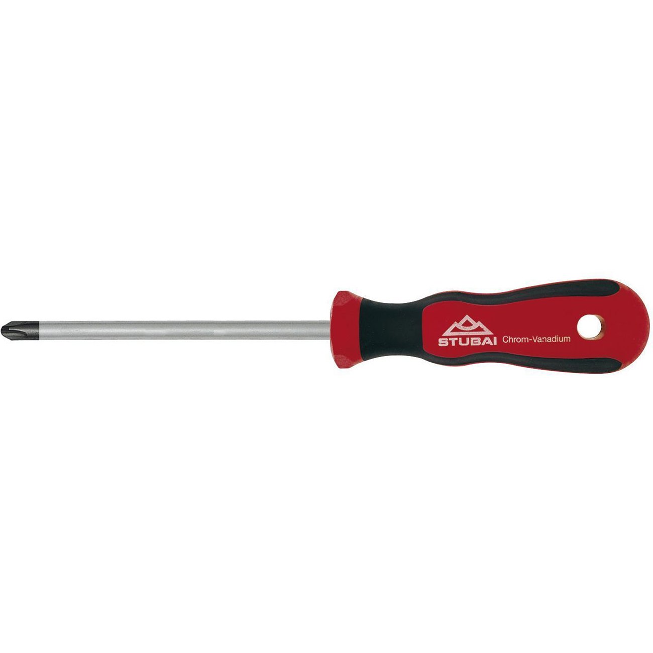 Tournevis Phillips Stubai PH2 6x100mm avec manche bi-matière ergonomique rouge et noir