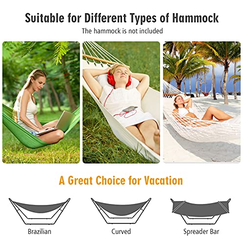 Image of Giantex Universal 2 Person Hammock Stand Only, Heavy Duty Steel Hammock Frame Fits 9-13 Ft Hammock, 450LBS Capacity, Multi-Use Hammock Stand for Indoor Outdoor Yard Patio Deck