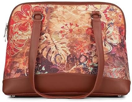 Women’s Jute & Vegan Leather Tote Bag – Handcrafted Work Shoulder Bag with Double Handles, Spacious Carryall for Office, Daily Use & Travel