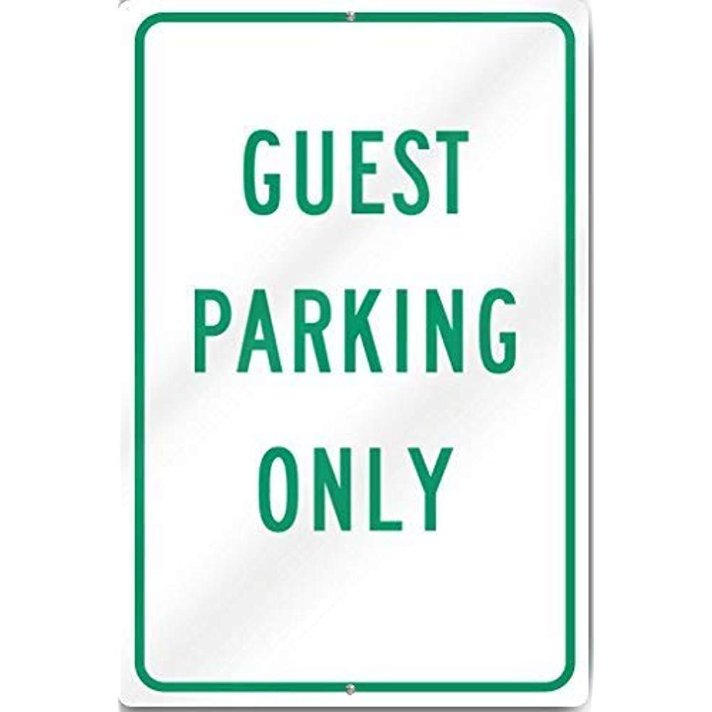 Biopracess Guest Parking Only Sign Warning Tin Sign 8x12 inches