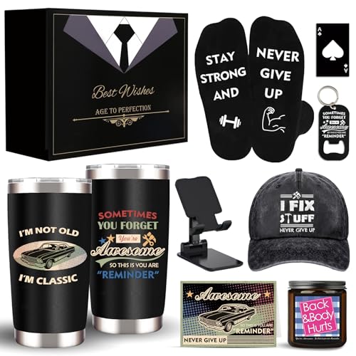 Gift Baskets for Men Dad Husband Boyfriend, Unique Birthday Gifts for Mens Him Who Have Everything,...