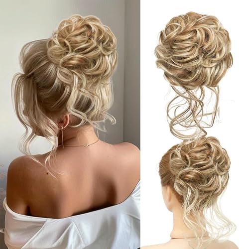 Extensions de cheveux avec bandeau haut pour femmes et filles (27H613# Blond fraise et blond décoloré)