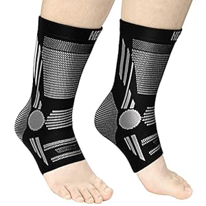 NEENCA Professional Ankle Brace Compression Sleeve (Pair), Ankle Support Stabilizer Wrap. Heel Brace for Achilles Tendonitis, Plantar Fasciitis, Joint Pain,Swelling,Heel Spurs