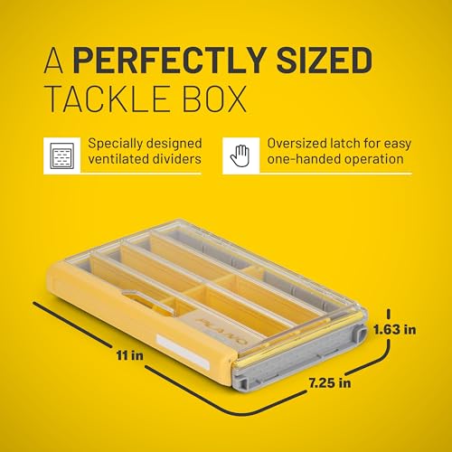 Image of Plano EDGE Flex 3600 Tackle Storage, Includes 38 Flex Dividers, Gray and Yellow, Customizable Waterproof Tackle Box Organization, Rustrictor Rust-Resistant Technology