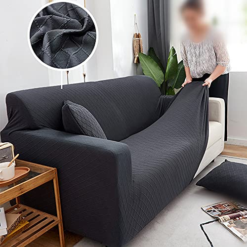 Funda de sofá elástica jacquard de 3 plazas rosa universal protector de sofás para sala de estar 4
