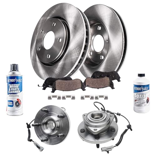 Image of Detroit Axle - Front Wheel Bearing Hubs Brake Kit for 05-10 Jeep Commander