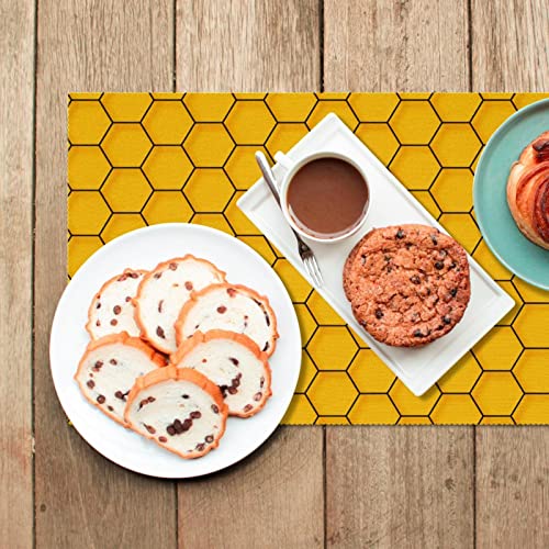 Set de table antidérapant et résistant à la chaleur jaune hexagone x6 - 7