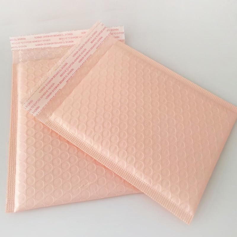 Gewatteerde enveloppen 50 stuks zwarte bubbel mailing bubble gewatteerde mailing enveloppen mailing poly voor verpakking zelfzegel verzendzak bubble vulling zwarte bubbel mailers (kleur: lichtroze