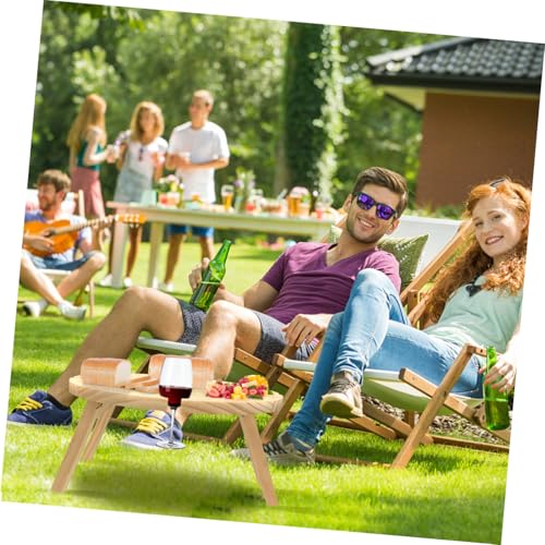 Table en bois pliante ronde kaki VICASKY pour camping - 3