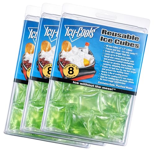 Icy Cools Reusable Ice Cubes Made In USA- Green- 1 Pack