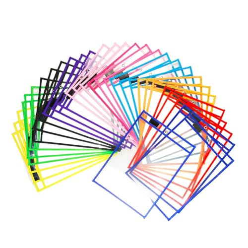 Reusable Dry Erase Pockets - 6/10 Pcs,Smooth Writing,Transparent Visible PVC,Dry Erase Writing and Wiping Bag,School Supplies