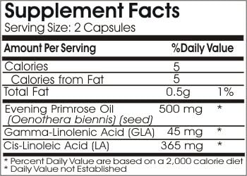 Evening Primrose Oil Concentrate 500mg // 200 Capsules // Pure // by PureControl Supplements