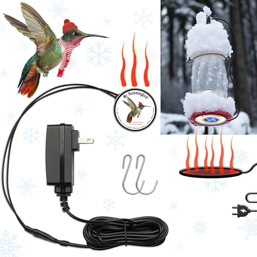 Hummingbird Feeder Heater Warmer, Prevents Nectar from Freezing, Fits Most Feeders, Easy Peel and Stick