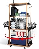 Ghosthorn Fishing Rod Holders for Garage Holds up to 10 Rods Wood Pole Rod Rack Tackle Storage Gear and Equipment Fishing Gifts for Men Women