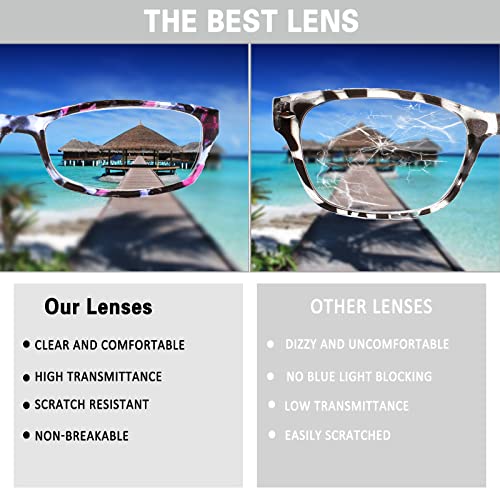 Image of Henotin 5-Pack Reading Glasses Blue Light Blocking Anti Eyestrain Computer Reading Glasses for Women and Men Readers (Mix Color-C1, 2.50, Diopters)