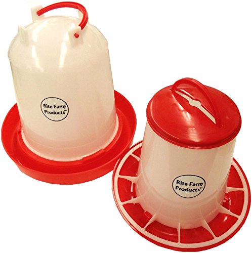 Rite Farm Products Combo Medium 1.6 GAL & 6.6LB Waterer & Feeder Chicken Poultry