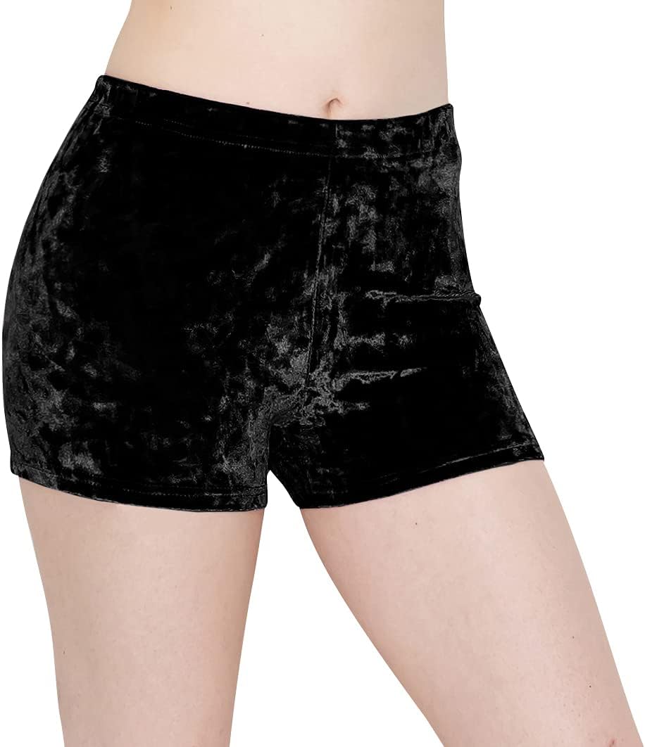 ALWAYS Women's Crushed Velvet Shorts — Super Soft Comfortable Sexy Stretchy Biker Pants