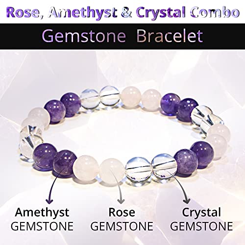 Image of ANAYA AGATE Healing Crystal Bracelet for Women and Men - 8mm Round Beaded Bracelet for Men and Women - Unisex Stretchy Gemstone Bracelet for Healing and Protection