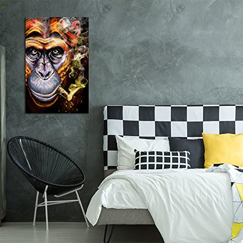 Lovehouse Monkey Wall Art Gorilla Paintings Decor Cool Graffiti Poster For Guys Room Large Animal Picture For Bedroom Living Room Ready To Hang 24"X36" #TOP3